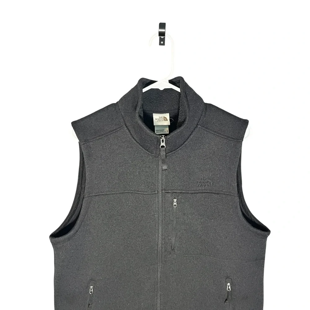 The North Face Men's Gordon Lyons‎ Vest Sweater Knit Fleece Full Zip M Gray